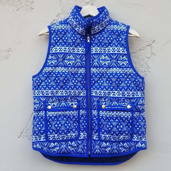 J. Crew Jackets & Blazers - J Crew Petites Blue Excursion Puffer Vest Size PM